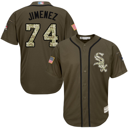 White Sox #74 Eloy Jimenez Green Salute to Service Stitched Youth MLB Jersey